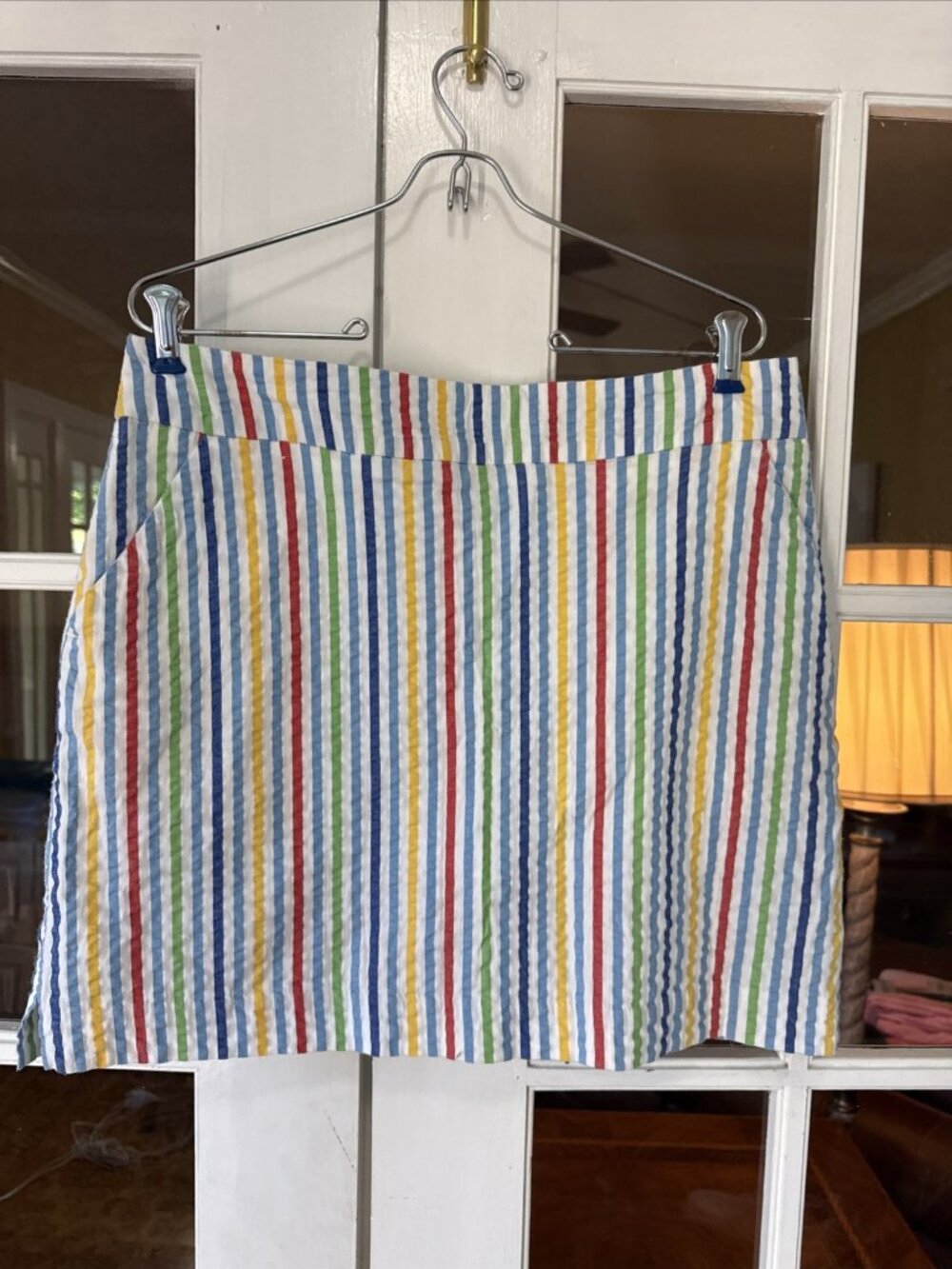 Loudmouth Ladies Golf Skirt Size 10 Striped Colorful Cotton Blend with Pockets